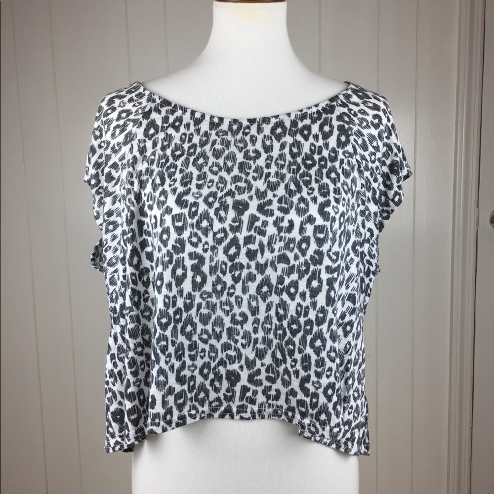 AX Armani Exchange Cheetah Print Batwing Top